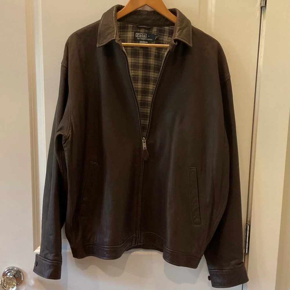 Polo by Ralph Lauren Men’s Brown Leather Jacket - Picture 9 of 9